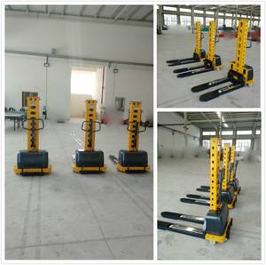 1T capacità di carico carrello elevatore elettrico con auto auto di sollevamento su e giù per carico e scarico carichi portatili stacker camion - Product Image 5