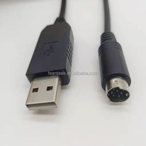 PL2303 cavo di programmazione PLC adattatore convertitore seriale RS232 da USB a Mini DIN 8pin maschio