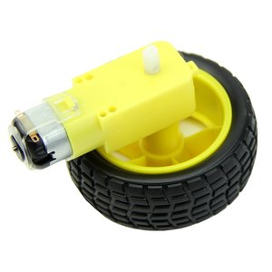 Smart Car Robot ingranaggio motore giallo DC 3V-6V TT motore con ruote in gomma - Product Image 4