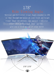 Commercio all'ingrosso 75 HZ computer 1k schermo 24 pollici curvo pc desktop LED monitor da gioco 144Hz 165Hz computer - Product Image 6