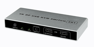 DisplayPort KVM Switch 2 Port Dual DP Monitor 4K60hzとAudio USB DP 1.2 USB Keyboard Mouse KVM HubためPC DELL HP Laptop - Product Image 2