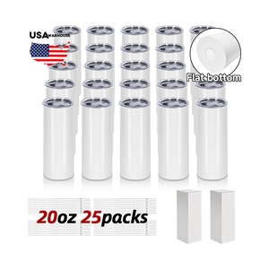 Chúng tôi kho Mới 20 oz thẳng Trắng khoảng trống cao gầy thăng hoa cạnh phẳng ARC đôi tường Tumblers cho thăng hoa - Product Image 1