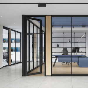Sistema modular de panel de pared de partición de vidrio de oficina con puerta, divisores de oficina insonorizados - Product Image 5