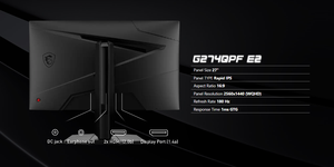 MSI G274QPF E2 Negro 27 pulgadas 2K 180Hz 2560x1440 (WQHD) 1ms Respuesta Tipo-C interfaz HD Pantalla Monitor de computadora - Product Image 6