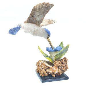 Fantezi İsviçre teknoloji brezilyalı ham taş beyaz yeşim/Dumortierite/resim Jasper renkli görüş değeri kuş tatil hediye için - Product Image 3