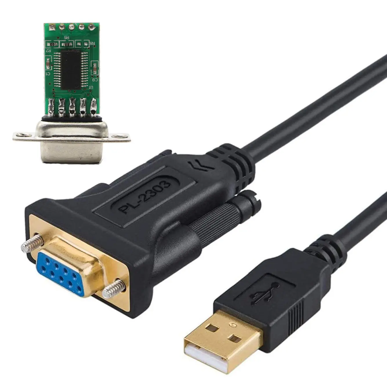 High Quality 1.5Meter PL2303 DP9 PIN to USB 2.0 Serial Adapter Cable For Printer laptop no driver and computer Support OEM ODM