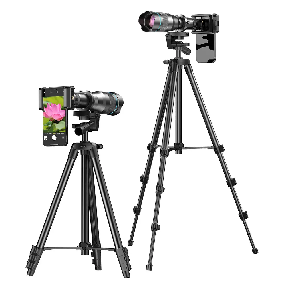 APEXEL-Teleobjetivo con zoom fijo 60X 50X para iPhone 11, Samsung S10, teléfono móvil, lente de cámara, telescopio con soporte de trípode