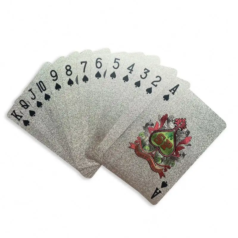 Cartes à jouer personnalisées en papier cartes de jeu en feuille d'or en gros impression fabricant de cartes de poker en argent pour adultes
