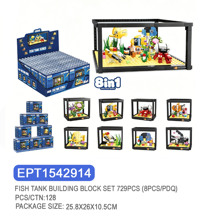 EPT1542914 Fish Tank Building Block Set 729PCS (8PCS/PDQ)
