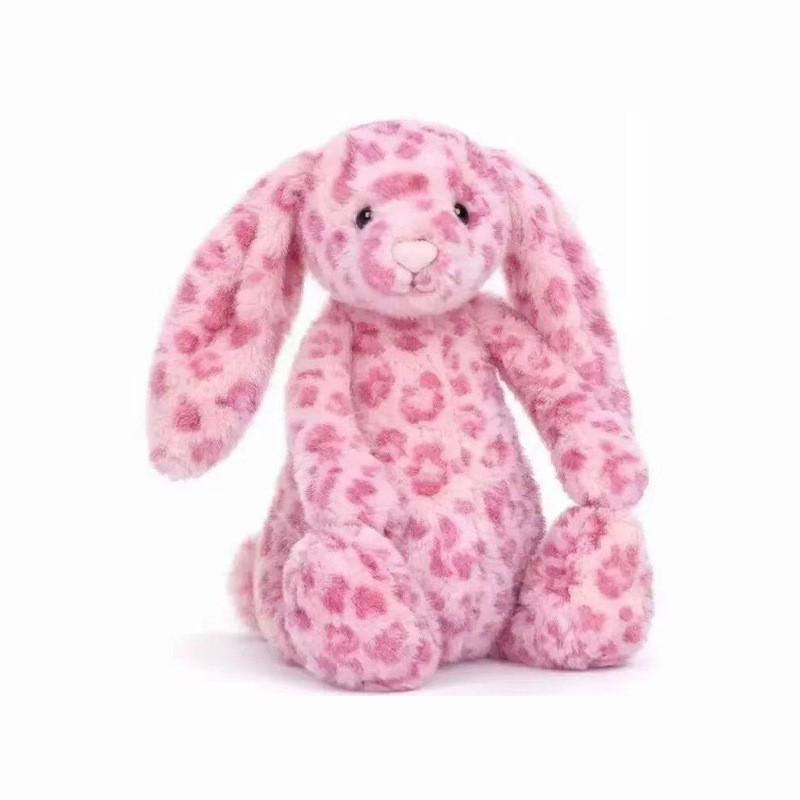Lapin léopard rose 31cm