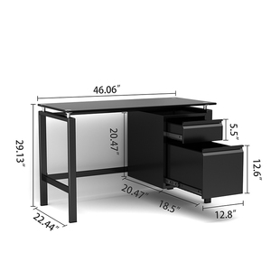 Home School Student Teacher Office Writing Table and <strong>Computer</strong> <strong>Desk</strong> Small Modern Office Staff CEO <strong>Desk</strong> with Drawers - Product Image 2