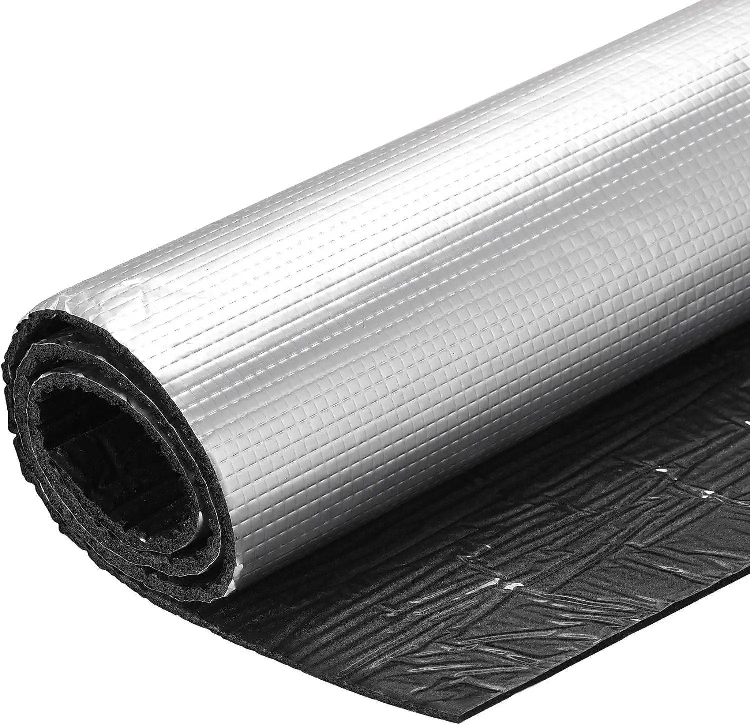 Insulation Sheet, 1mx0.5mx5mm Self-Adhesive Embossed Aluminum Foil Waterproof Heat Resistant Thermal Barrier Rubber Foam