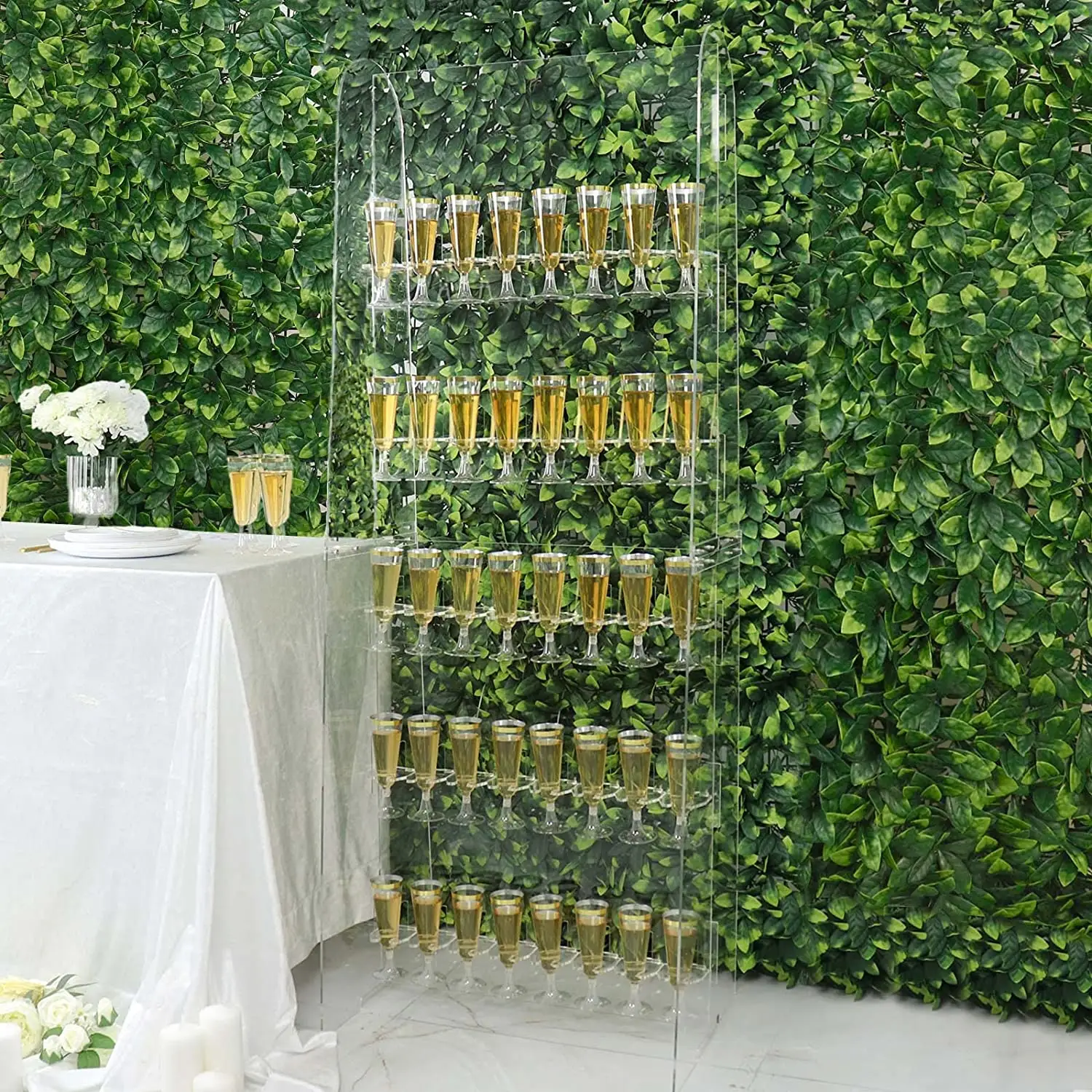 Hot Selling Acrylic Champagne Wall Acrylic Wine Rack For Wedding Party Decoration