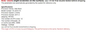 ใช้ Intel CPU E5-2670V3 SR1XS 2.30GHZ 30M 12-CORES LGA 2011-3 Processor Xeon E5 2670 V3 - Product Image 3