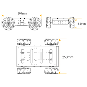 Omni direktion ales Radroboter-Auto-Chassis Für RC-Roboter, Aluminium legierung rahmen, DIY-Codierung programm Python Robotic AI Learning