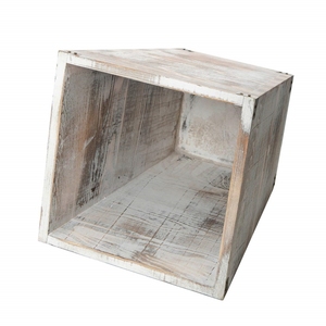 Cesta de desperdicio cuadrada quemada Vintage cubo de basura encalado contenedor cubos de basura de madera para el hogar y la Oficina - Product Image 4