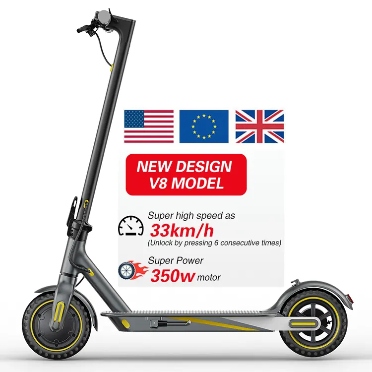 Euus Cổ Dành Cho Người Lớn Scooter Điện 350W Mạnh Mẽ Động Cơ Điện Ván Trượt Off Road E Scooter