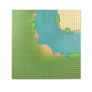 Classic Baseplate with River Grassland <strong>Pattern</strong> Base Plates <strong>Building</strong> <strong>Blocks</strong> 32 X 32 Dots Island Bricks Baseplates