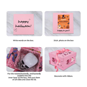 Pembe cadılar bayramı benzersiz patlayan sürpriz hediye kutusu sürpriz uçan kelebek kutusu patlayan hediye kutusu - Product Image 4
