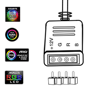 Computer gehäuse LED-Licht leisten für M/B mit 12V 4-poligem RGB-Header-kompatiblem PC RGB-Streifen-5050 Magnetischer PC-LED-Streifen - Product Image 3