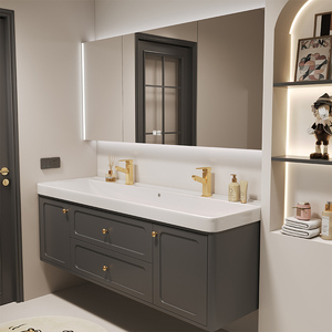 Modern Bathroom Vanity Ceramic Sink, Soft-Close Drawers and Spacious Storage, Perfect <strong>fo</strong> Homes Bathroom Vanity