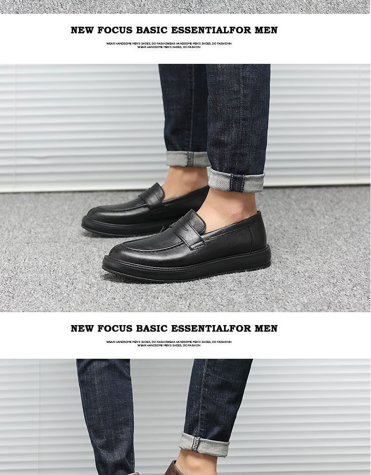 Genuine Leather Stylish Shoe Casual Dress Formal Loafers Men Brown S219-3530 (STOCK) 15 PRISTINE