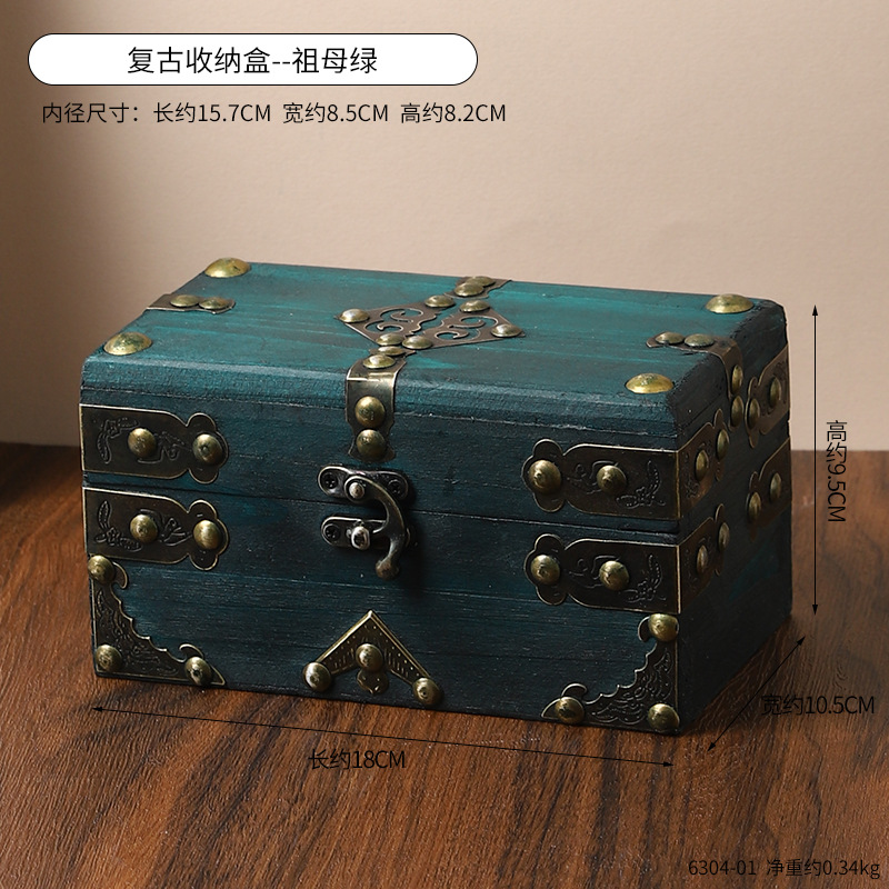6304-01 Vintage Storage Box - Emerald Green