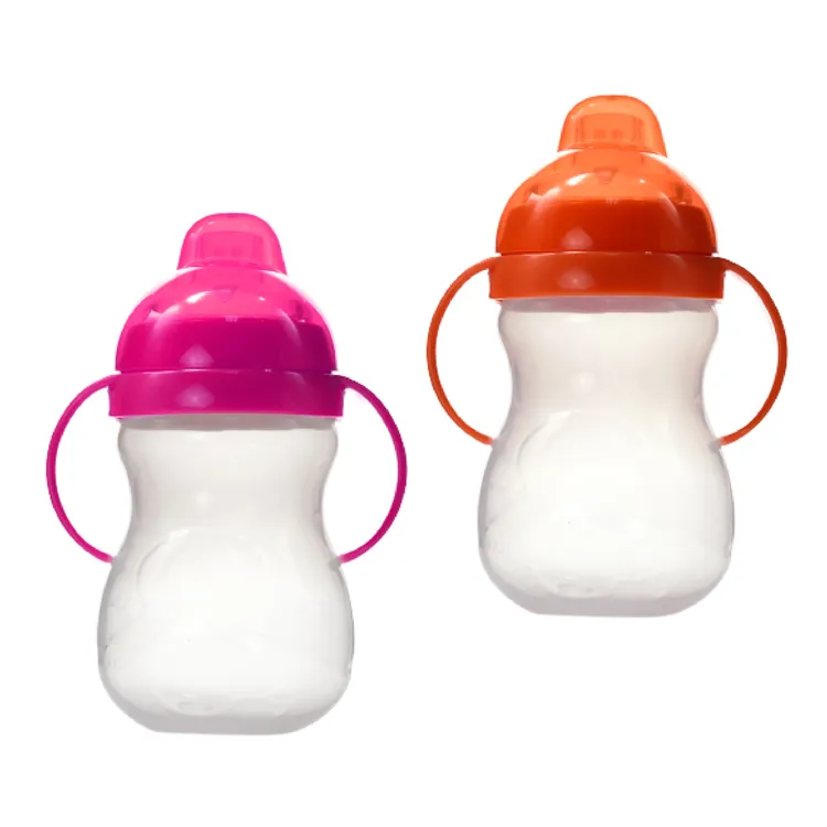 Botella de plástico para beber sin BPA para niños, sin derrames de agua y leche, con forma de calabaza