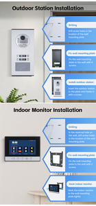 Cámara de timbre de video de desbloqueo de tarjeta IC con sistema de intercomunicación de teléfono de puerta de monitor 4-apartamento - Product Image 5