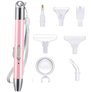 UBS Charging LED Light Drilling <strong>Pointer</strong> Pen Multifunctional Luminous Tricolor Diamond Drawing Tool Drill Point Pen with Tix Box