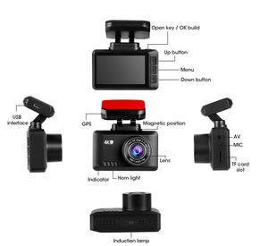 2CH Ultra <strong>HD</strong> <strong>Car</strong> Camera,Dual Dashcam 4K for Front and 1080P for Rear with WIFI GPS Tracking - Product Image 6