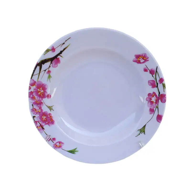 AIMI – assiette à dîner en mélamine, vente en gros, bon marché, bord plat rond, assiette en mélamine personnalisée