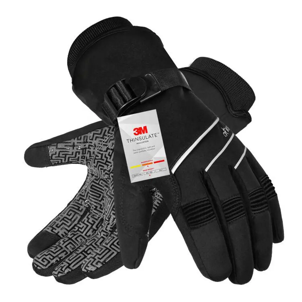 Waterproof Winter Gloves 3M Thinsulate Thermal GlovesTouchscreen Windproof Warm Non-slip Wrist Buckle Snowboard Ski Gloves Men