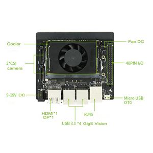 Kit de desenvolvedor para supercomputador NX, placa de controle para computação de borda com ventilador de refrigeração e fonte de energia, Jetson Jetson Xavier NX, NVID1A