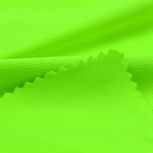 Tela de malla de red fluorescente de alta visibilidad reciclada de poliéster 100% de punto para chaleco de seguridad reflectante - Product Image 1