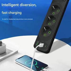 Enchufe de interruptor estándar europeo USB 3,0 + Tipo-c Enchufe de 1 orificio Tablero de cableado de alimentación del hogar - Product Image 3