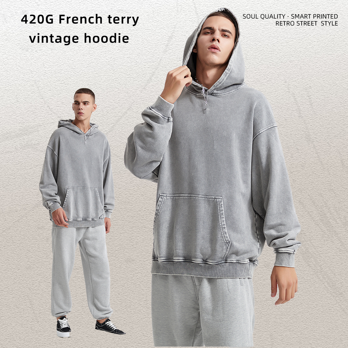 ผ้าบาติกสีเทาอ่อน