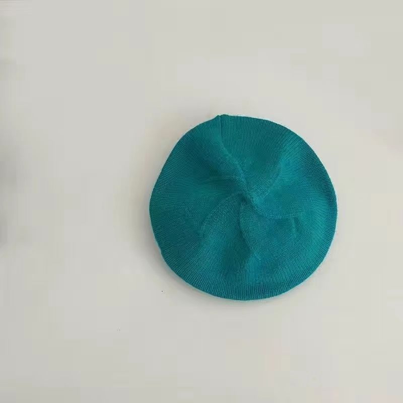 Béret tricoté bleu lac
