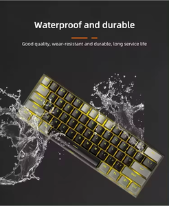 Teclado de ordenador para juegos mecánico intercambiable con cable retroiluminado de una sola luz 60% de 61 teclas, teclado para juegos de una sola luz 60%