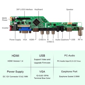 Pantalla LCD personalizada retroiluminación Ccfl 13,3 pulgadas Tm133Xg 1024X76 Módulo de pantalla Lcd Tft con Hd-Mi Vga Av Usb Rf Digital Tv Board - Product Image 3