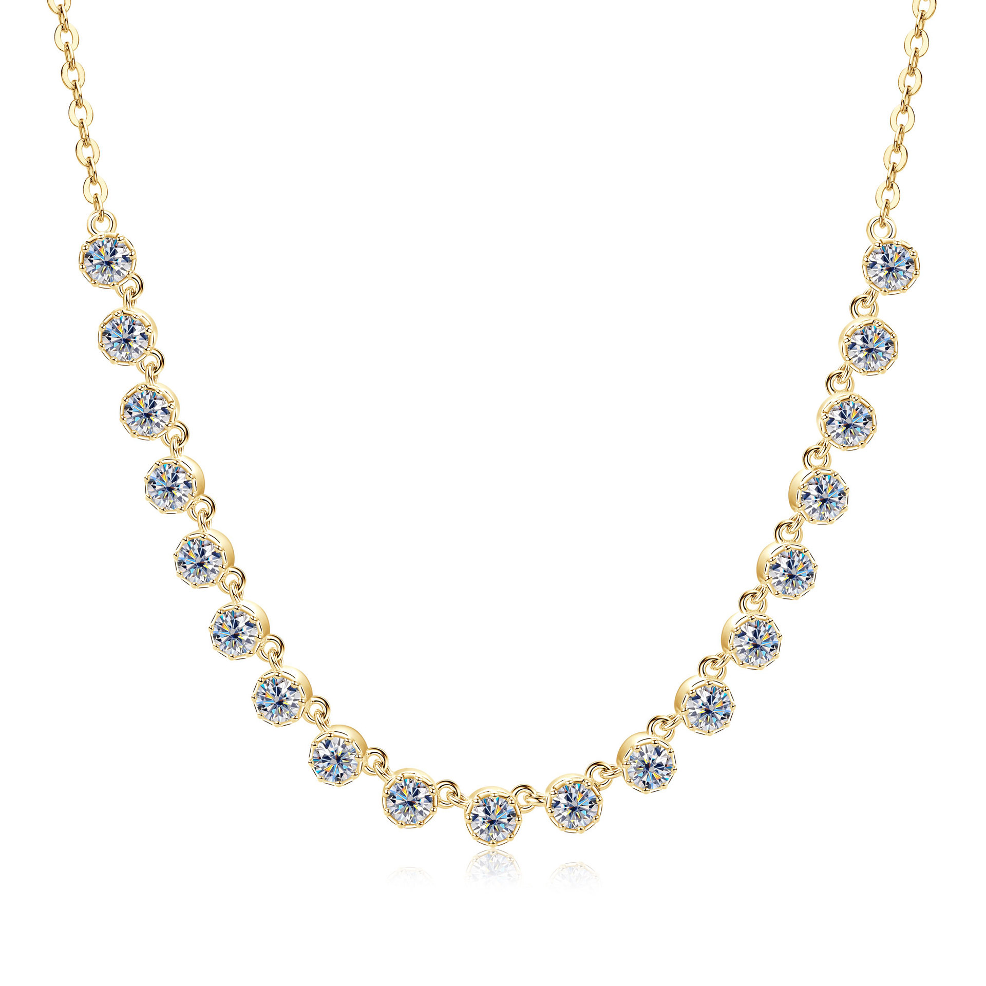 Moissanite 1,9 ct + certificat GRA plaqué or