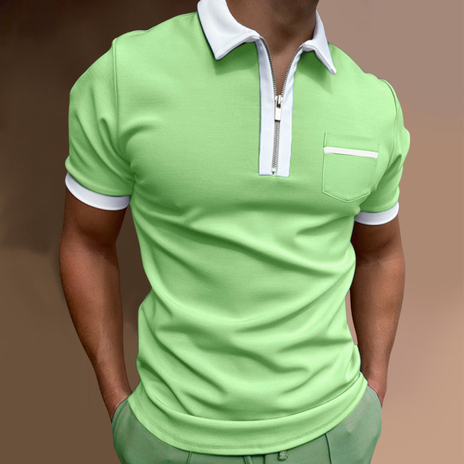 Green with white