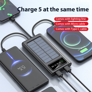 Yüksek kalite 30000mah 2A hızlı güneş enerjisi bankası 10000mah 20000amhCharging dahili 4 kablo tip-c taşınabilir açık PowerBank - Product Image 3