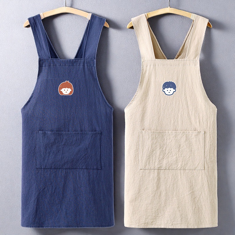 Bande pur coton bleu violacé petite fille + petit garçon beige