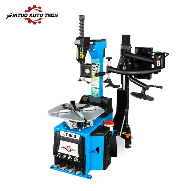 Jintuo 24" capacity car tire changer with tilt-back tower and swing arm for auto tire service
