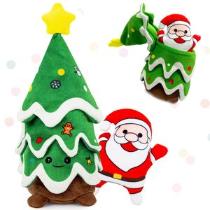 Crinkle Christmas Tree &amp; Squeaky Santa Claus Hide and Seek <strong>Plush</strong> Dog for Small and <strong>Medium</strong> Dogs - Product Image 1