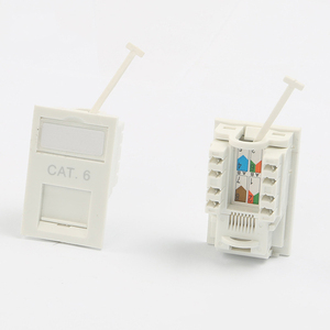 Módulo UTP de comunicación de telecomunicaciones de 25mm x 50mm, tipo de Reino Unido, Cat5e, Cat6, Rj45, conector trapezoidal para conexión de red 8P8C