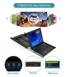 17&quot; LCD KVM Switch 8 Port VGA + 8 Packs KVM Cables, <strong>MT</strong>-<strong>VIKI</strong> 17 Inch LED 1U Rack KVM Switch Drawer Console - Product Image 5