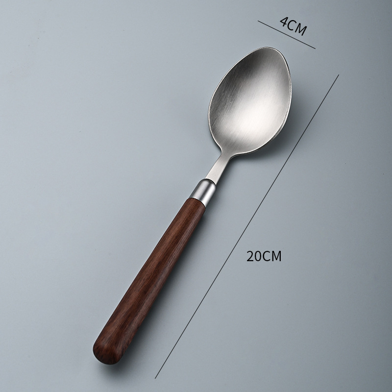 Imitation walnut wood pointed spoon
