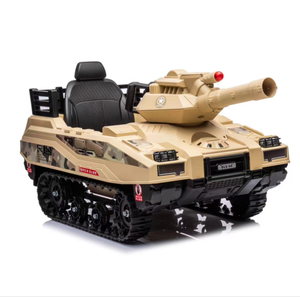 OYT新モデルダブルドライブ電動ライドオンカー12V/24Vバッテリー式キッズタンク、リモート機能付きMP3ファイアシェルおもちゃ
